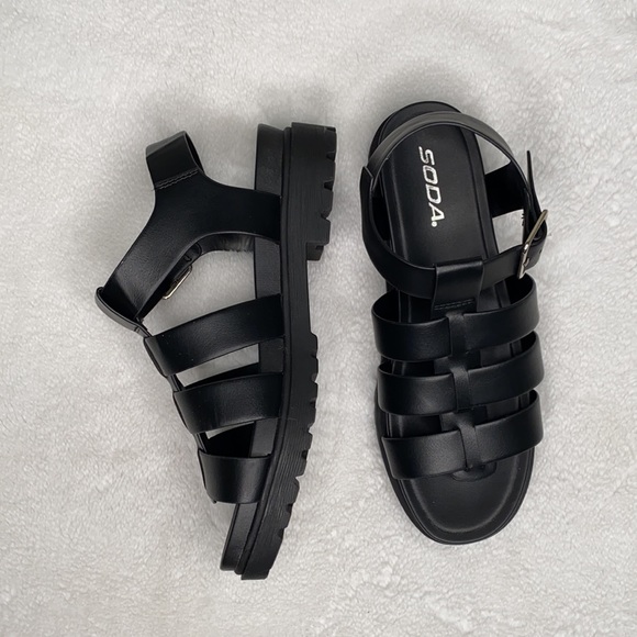 Soda | Shoes | Soda Caged Ankle Strap Womens Black Sandals 9 | Poshmark